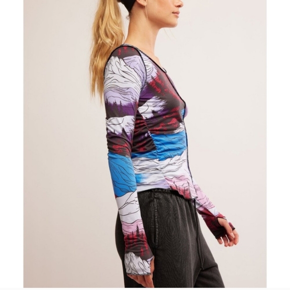 FP MOVEMENT by Free People Right On Run Long Sleeve Layer Tee•Size L•NWOT! - Picture 2 of 11